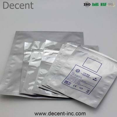 Silver Printed Pet/Al/PE Aluminum Foil Vacuum Sealed Bags Wafer ESD LED Shielding Packing Bag