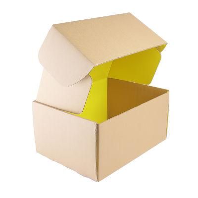 Corrugated Kraft Paper Box Customized Design Logo Inside Printed Foldable Box