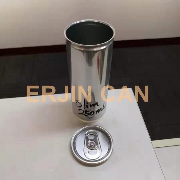 Erjin Empty Aluminum Drink Can 250ml Slim