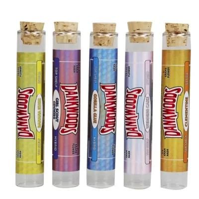 Packing Bottles Dankwoods Transparent Glass Tube with Cork for Storage