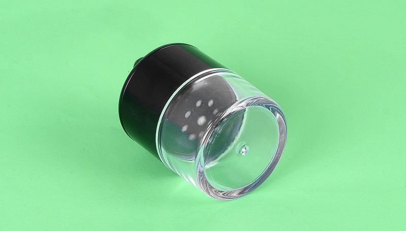 10g Empty Plastic Transparent Clear Loose Powder Case with Puff