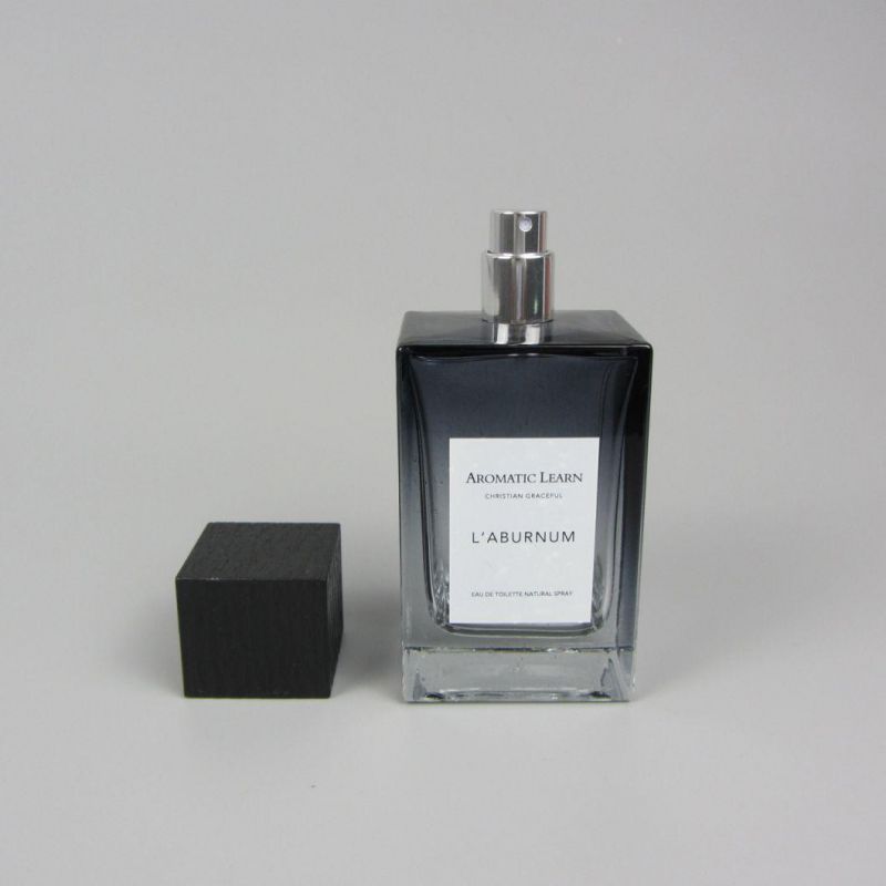 Square Transparent Black Glass Bottle for Essential Oil Perfume