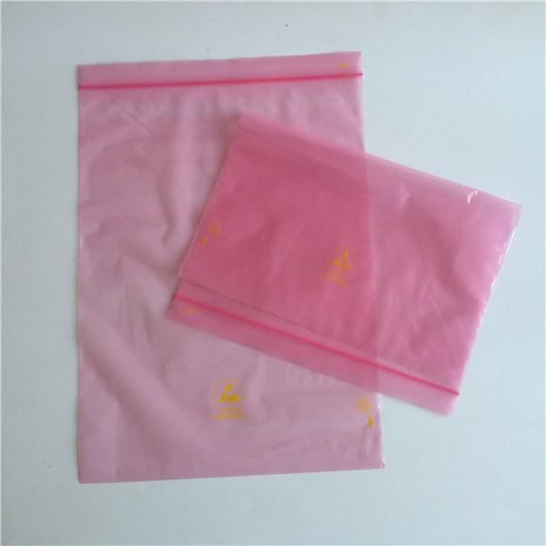 Anti-Static Waterproof Pink LDPE Reclosable Bag