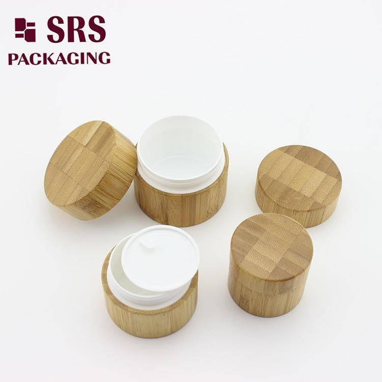 15g 30g 50g 80ml 100ml 120ml Cream Container Eco-friendly Bamboo Wooden Cap Acrylic Frost/Clear Glass Cosmetic Plastic Airless Pump Bottle/Jar