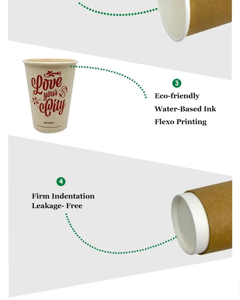 Double Wall 4oz-20oz PE PLA Coating Paper Coffee Cups