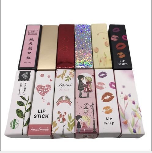 Wholesale Custom UV Color Printing Matte Gold Silver Laser Cardboard Lovely Beauty Cosmetic Lipstick Packaging Brown Green Orange White Black Purple Paper Box