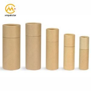 Paperboard Packaging Brown Kraft Round Push up Lip Balm Paper Box Tubes