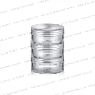 Wholesale Plastic Cosmetic Jars and Bottle Custom Three-Layer Plastic Cosmetic Jar