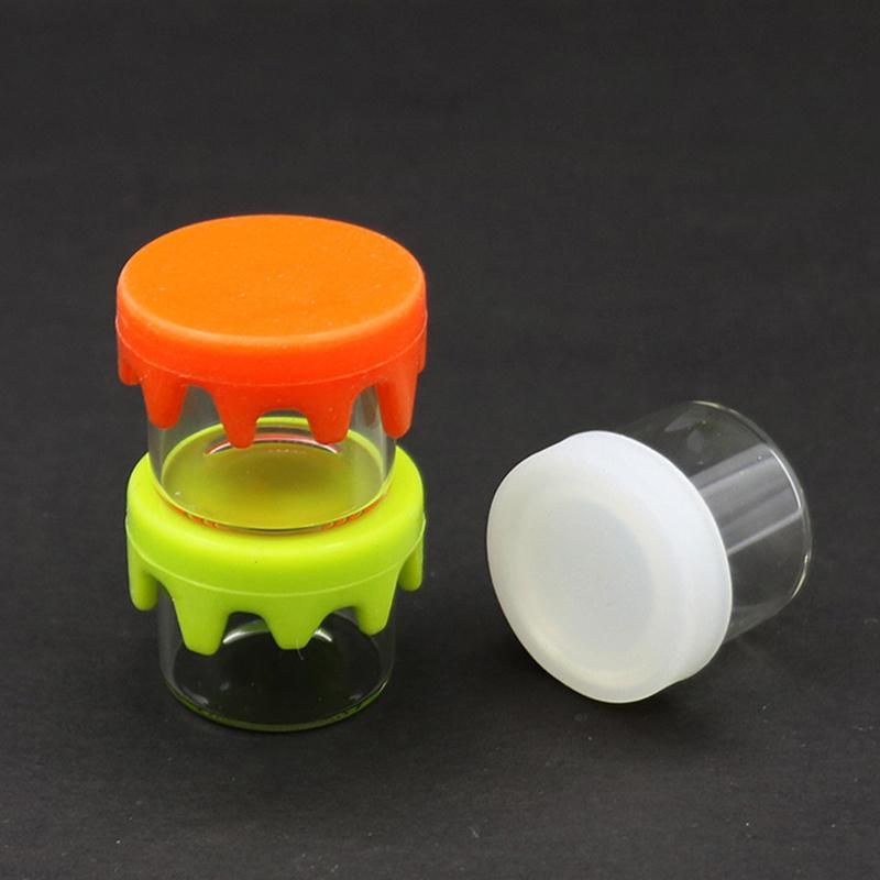 Eco Friendly Safety Storage 5ml Cosmetic Child Proof Glass Jars Concentrate Containers with Silicone Lids