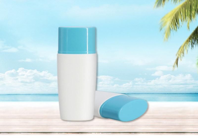 Modern Skincare Packaging 60ml White Blue Body Sunscreen Lotion Bottle