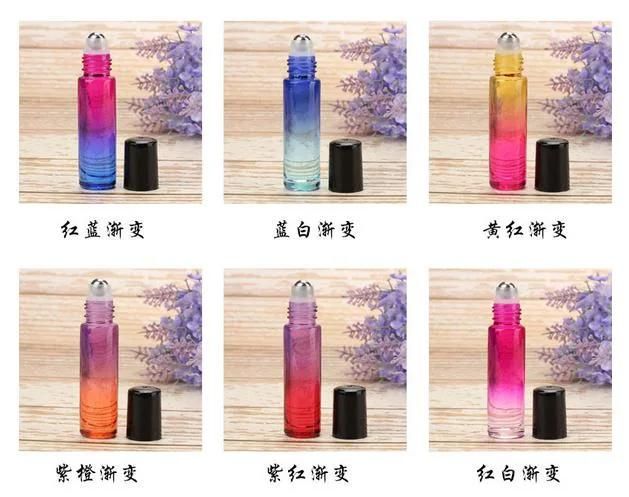 Gradient Color Roll on Glass Bottles Aromatherapy Packing 10ml