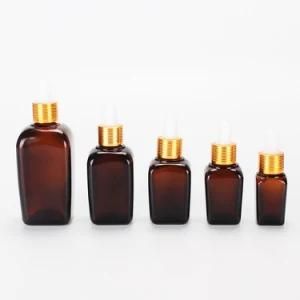 10ml 20ml 30ml 50ml 100ml Square Amber Glass Spray Bottle Lotion Bottle