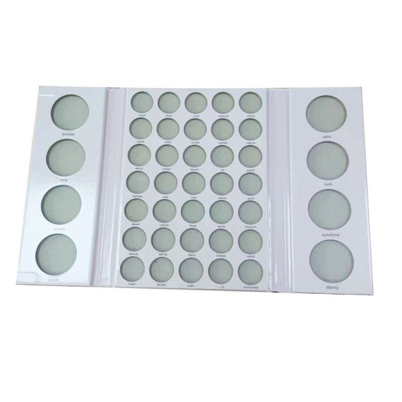 OEM Any Shape Makeup Eye Shadow Palette Private Label Door Open Golden Hot Stamping Label Eyeshadow Empty Container