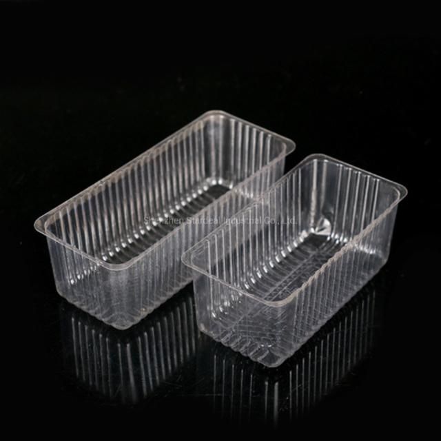 Disposable Clear Plastic Container Cookie Biscuit Divided Tray