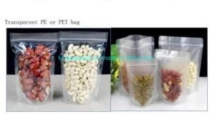 Stand up Clear Zip Lock Bag, Customer Printing Food Bag with Window, One Side Clear Aluminium Bag with Zipper