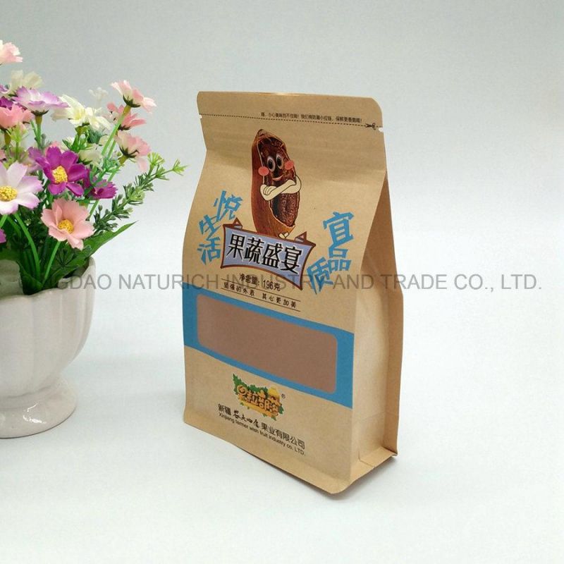 Flat Bottom Kraft Paper Pouch/Compostable Laminated Pouch/Printed PLA Pouch/Printed PLA Bag/Printed Compostable Bag