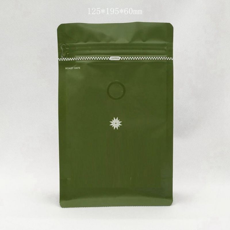 250g Quad Seal Coffee Bags with Valve and Zipper