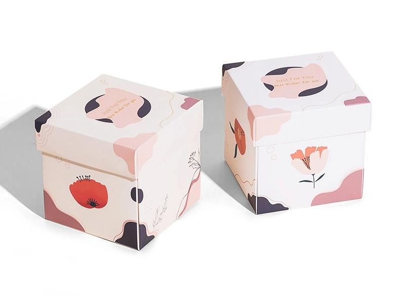 Custom Square High Grade White Card Paper Chocolate Sweet Packing Perfume Packaging Boxes with Lid