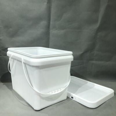 Customized Logo Square 8L Plastic Bucket and Container with Lid