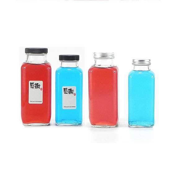 French Square Kombucha Beverage Cold Pressed Drinks Glass Bottle 500ml