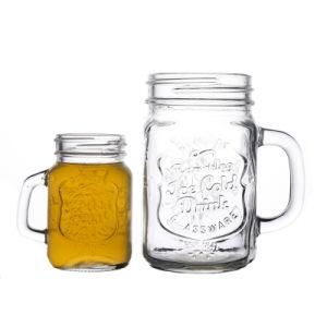 Glass Jars Manufacturer Food Flint Hot Sale Empty Storage Glass Jar with Handle