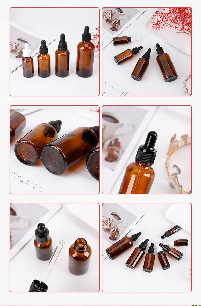 China 15ml Amber Transparent Various Styles Good Sealing Thickened Glass Essential Oil Bottle with Dropper Screw Cap for Perfume Cosmetics Make up