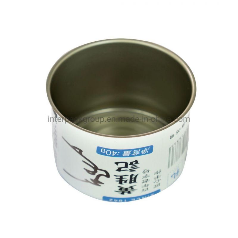 Custom Sardine Fish Can Empty Round Tuna Tin Cans for Tea Food Mc-042c