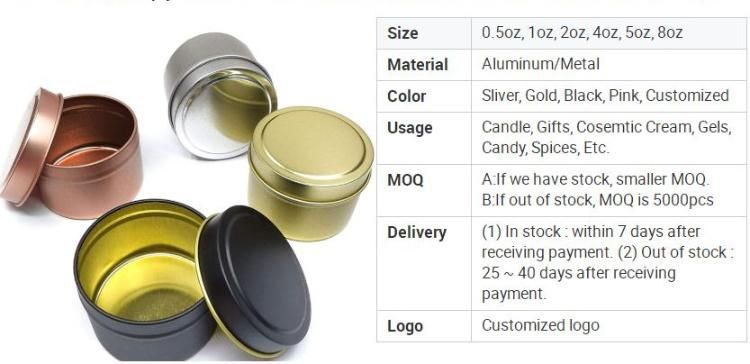 2 Oz 60ml Lip Balm Cosmetic Cream Container Cans Aluminum Metal Candle Tins for Candle Cream Gifts Crafts Candies