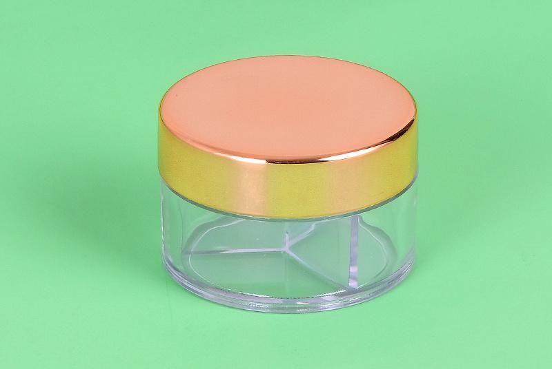 3 Well 3 Hole Empty Plastic Transparent Loose Powder Box for Loose Powder Acrylic Powder