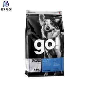 Client&prime;s Logo Gravure Printing Top Zip Lock Flat Bottom Pouch Moistureproof Pet Food Laminating Plastic Bag