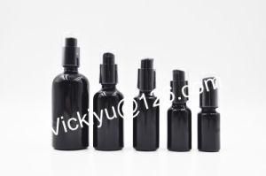 Violet Black Glass Cosmetic Bottles, Glass Containers for Cosmetics, Lotions, Serum, Medicine