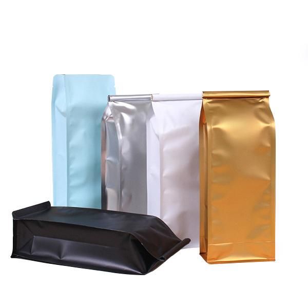 Zipper Foil Inside Flat Bottom Kraft Paper Bag