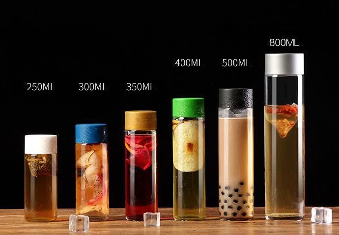 Soda Beverage Drink Bottle 500ml Voss Water Glass Drinking Bottle for Fruit Juice with Screw Cap