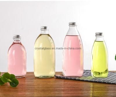 250ml 500ml New Design Round Shape Beverage Juice Glass Bottle with Tin Screw Caps