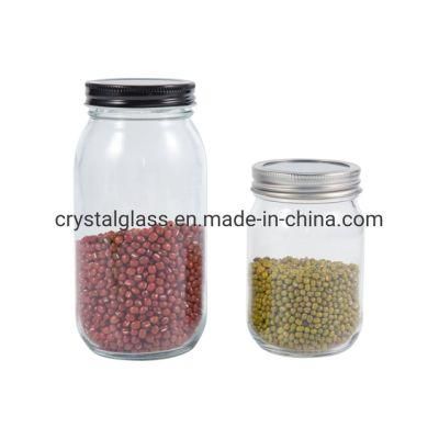 Mason Cookie Food Airtight Jar Storage Honey and Candy Glass Jar with Lid Custom