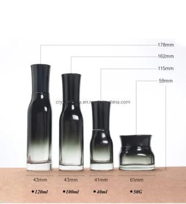 Empty Blank Gradient Color Cosmetic Bottle Set for Cream and Lotion