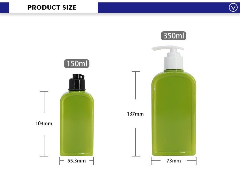 Premium Quality 150ml 300ml Grass Green Empty Hair Plastic Soap Shampoo Plastic Bottle