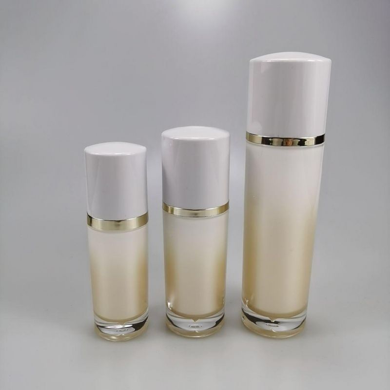 30ml 50ml 100ml Round Gold Acrylic Emulsion Bottle Foundation Bottle for Essence