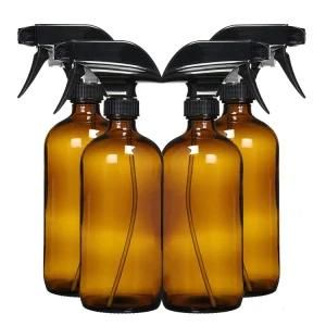 500ml Amber Lotion Glass Boston Bottle 16oz Shampoo Liquid Soap Round Glass Bottle