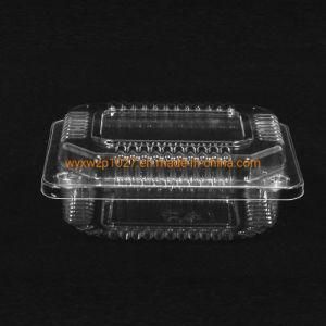 Disposable Hinged Lid Clear Plastic Rectangle Cake/Fruit Container