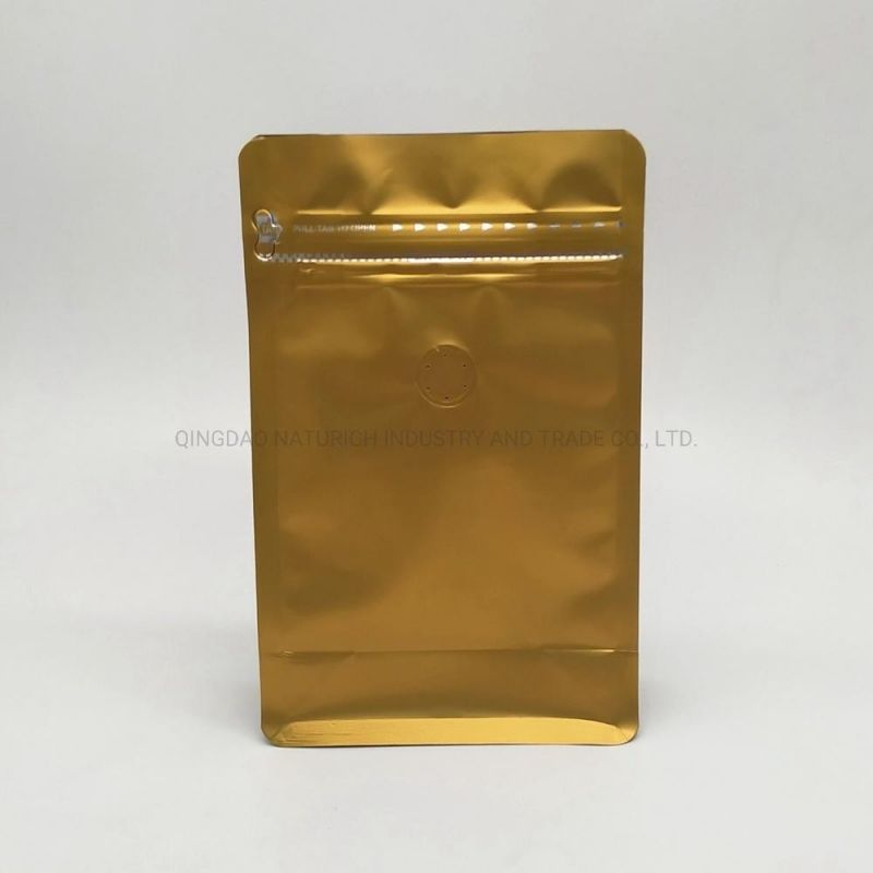 Matt Gold Coffee Bag 454G 1lb PLA Coffee Bag with Valve