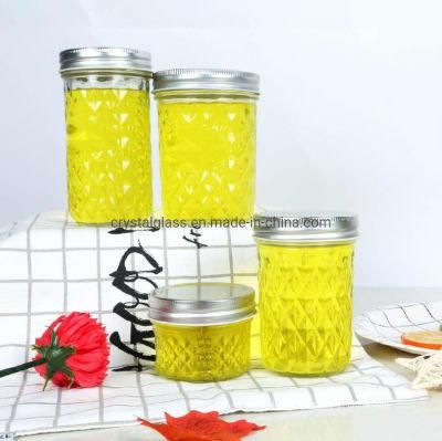 Mini Classic Diamond Food Storage Jar Jam Jelly Pudding Tomato Sauce Jar Wholesale 100ml