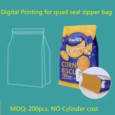 Digital Printing Quad Seal Food Packing Bag Manufacturer