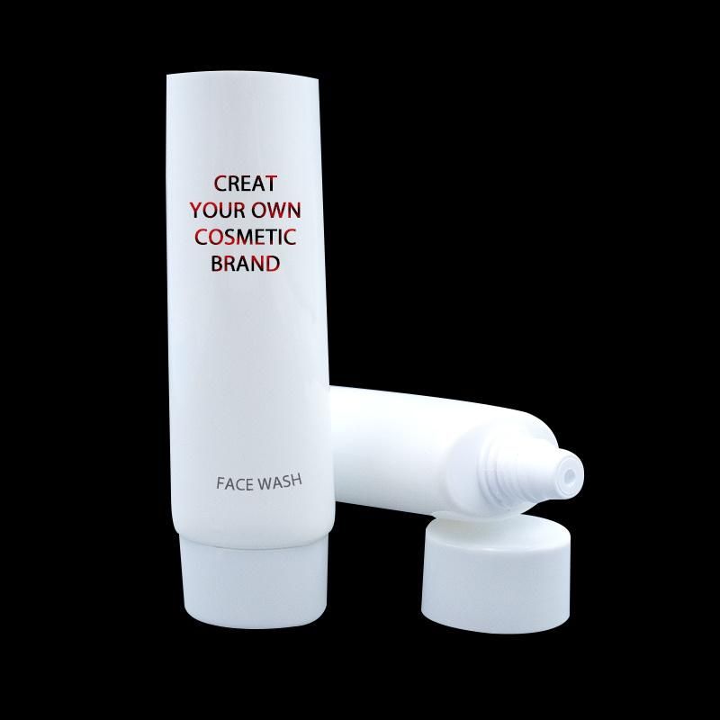 Empty Soft White Frosted PE Packaging Cosmetic Hand Cream Lotion Clear Matte Plastic Squeeze Tube with Caps