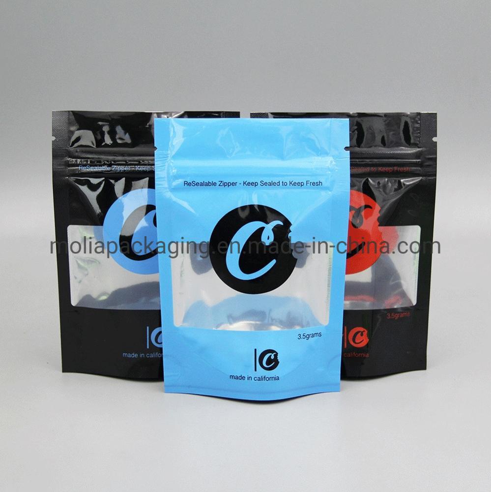 Aluminum Foil Zip-Lock Bags Stand up Pouch with Strip Window Laminated Foil Doypack Coffee Tea Packaging Bags with Zipper