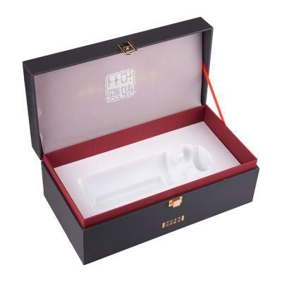 Firstsail Luxury Magnetic Foldable Paper Wine Glass Gift Packaging Box with Foam Insert