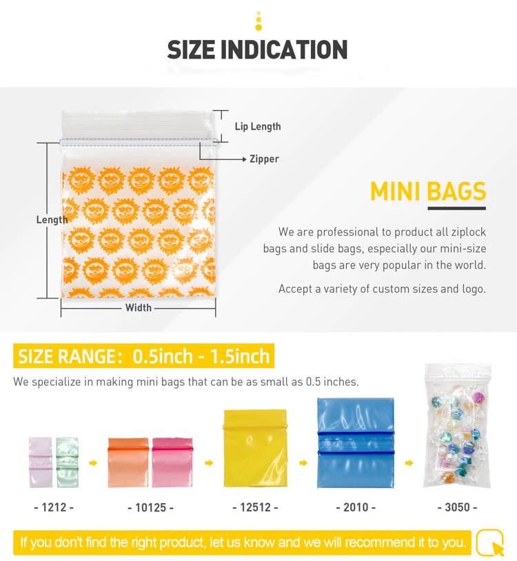 Food Grade Hemp Bags PE Ziplock Mini Apple Baggies Factory From China.