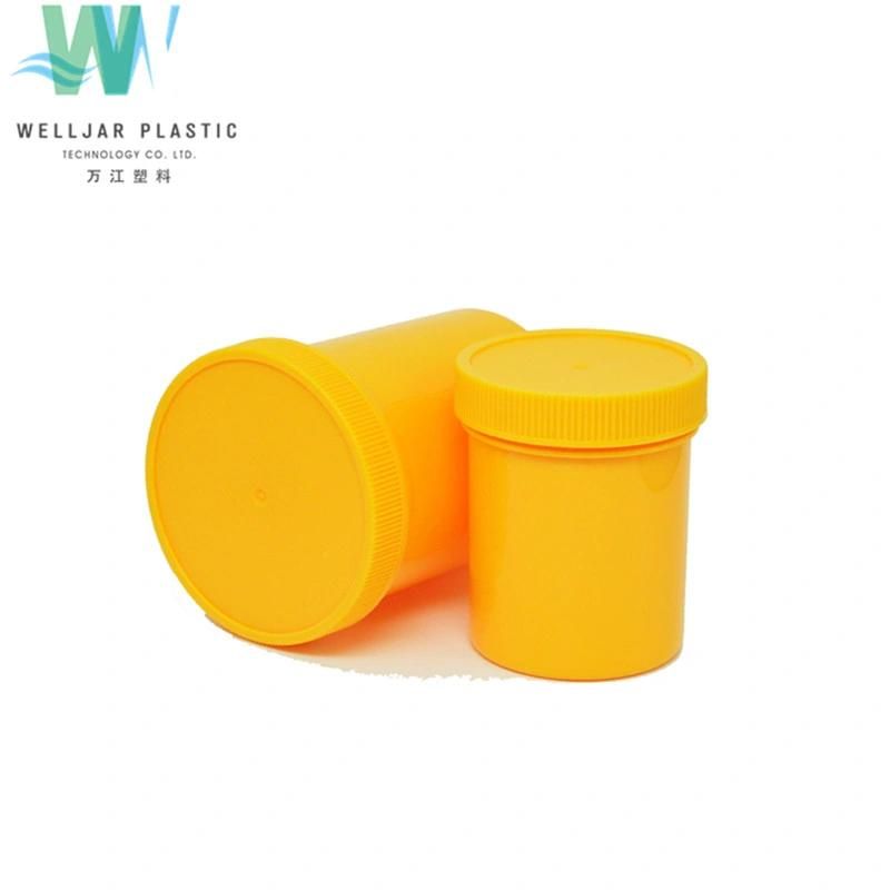 Plastic Packaging 200g Yellow Round PP Plastic Jar