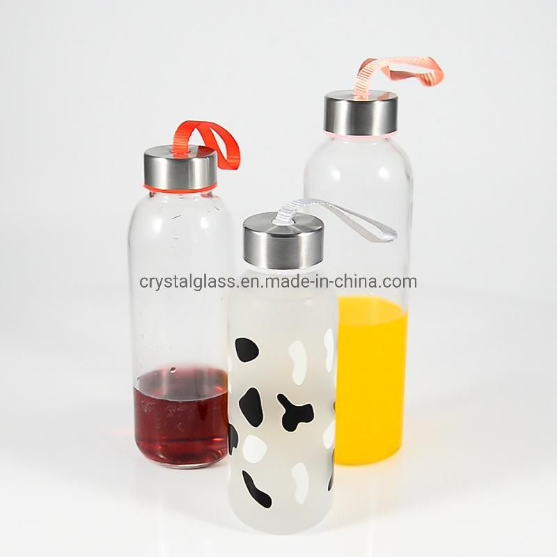 Eco-Friendly BPA Free 500ml Customized Logo Print Glass Drinking Water Bottle