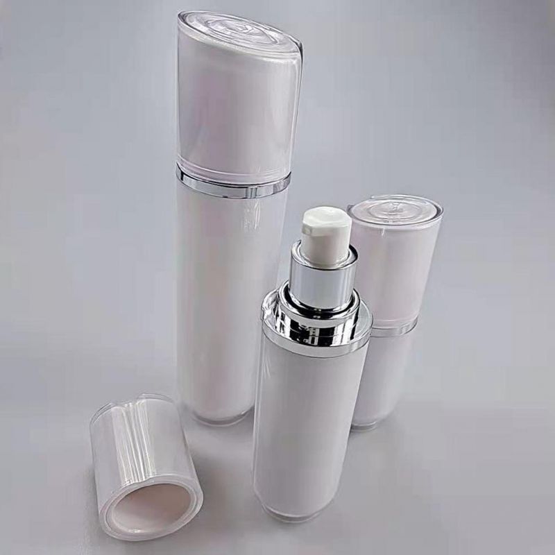 30ml 50ml 100ml Round White Acrylic Emulsion Bottle Foundation Bottle Essence Bottle for Cream Serum